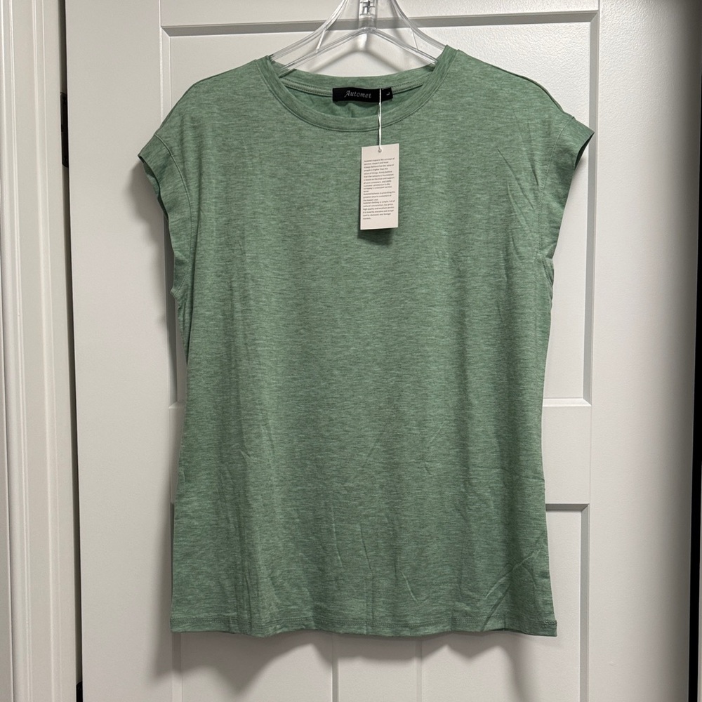 Automet Cap Sleeve Green Tee